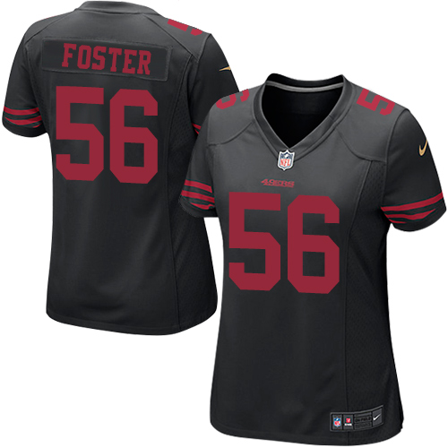 Nike 49ers #56 Reuben Foster Black Alternate Women's Stitched NFL Elite Jersey